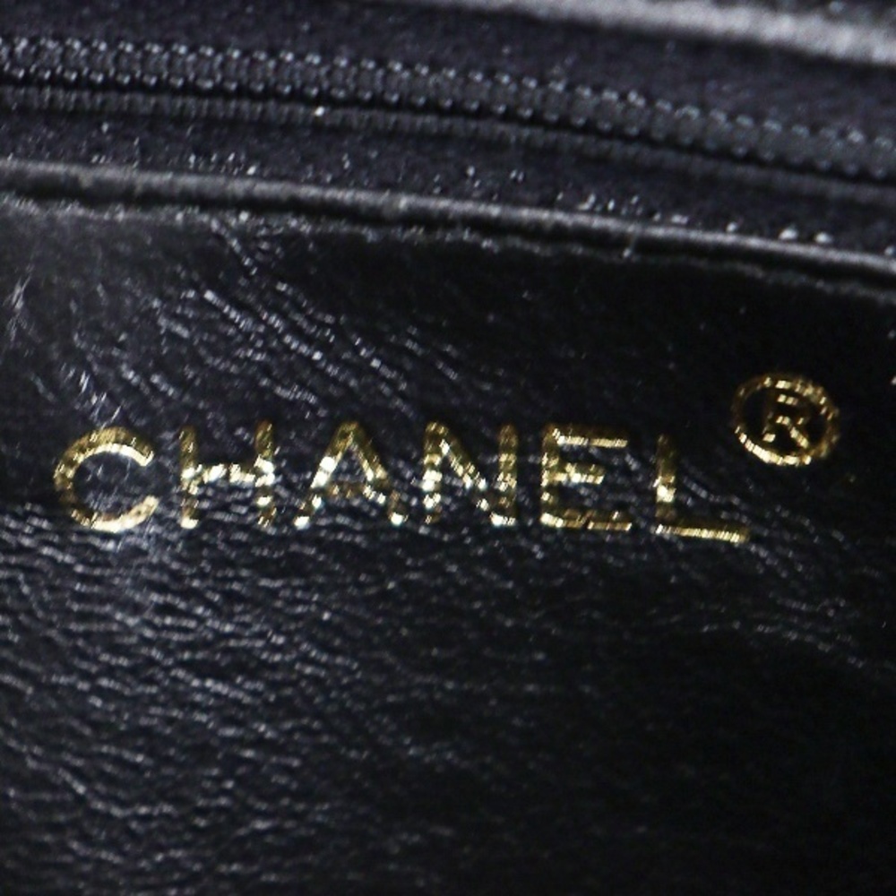 Chanel Chain Shoulder Bag Fringe Matelasse Caviar Skin Black - Picture 4 of 4